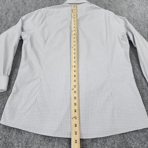 Brooks Brothers Shirt Mens 16 Blue White Check Milano Long Sleeve Button Down - Picture 4 of 15
